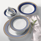 Oxford Flamingo, Op Art Porcelain 20 Piece Dinnerware Set, Service for 4 - Che Cose Belle