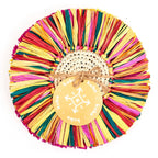 Pahiyas Woven Fringe Raffia Coasters Rainbow, Set of 4 - Che Cose Belle