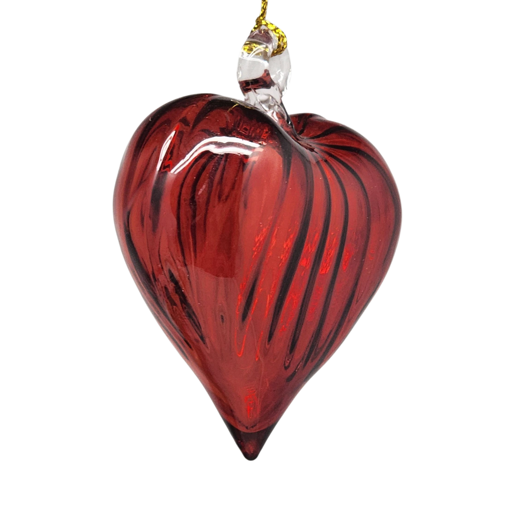 Organic Luster Egyptian Glass Heart - Red