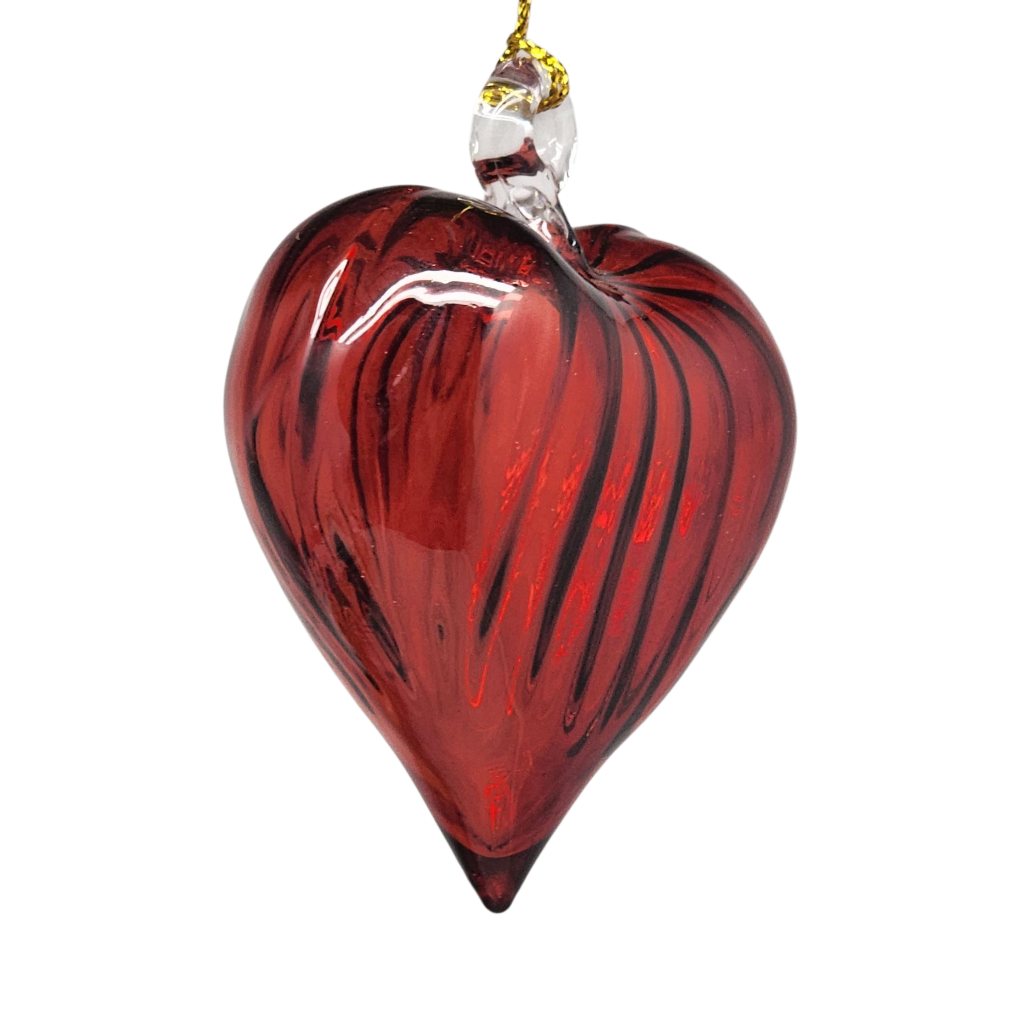 Organic Luster Egyptian Glass Heart - Red