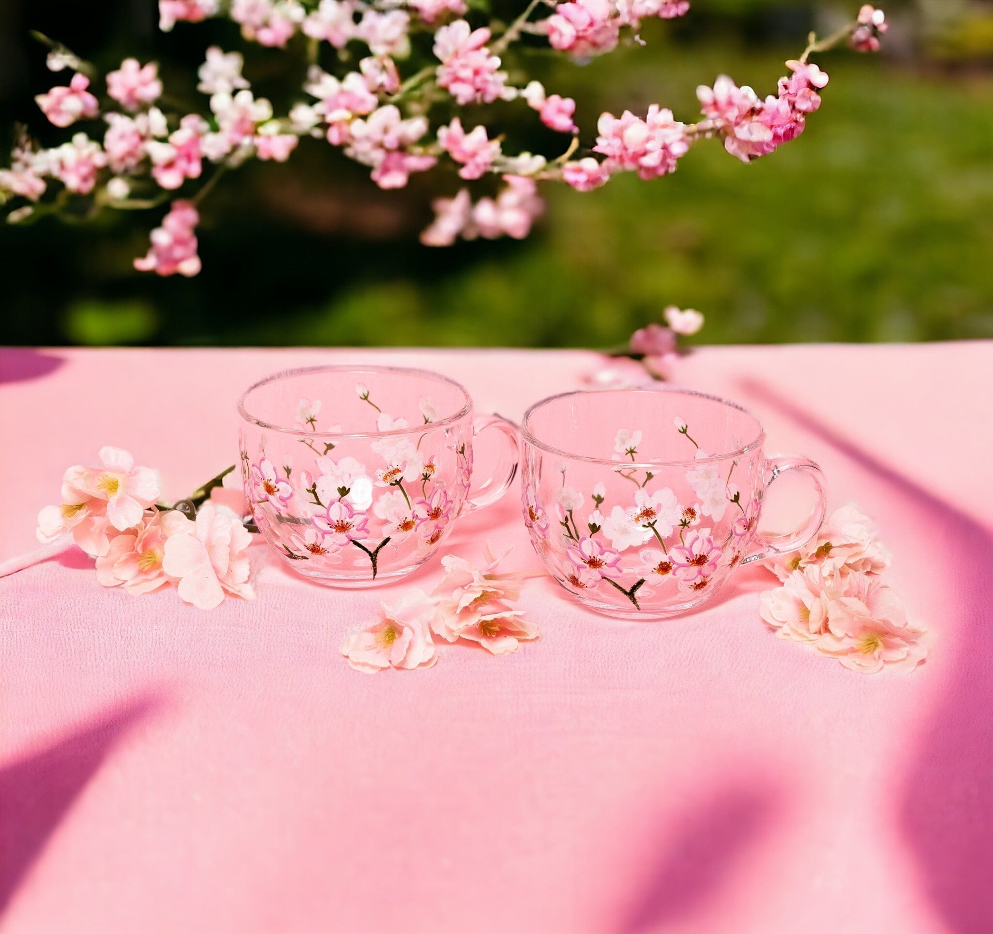 Painted Cherry Blossom Mugs - Che Cose Belle
