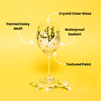 Painted Daisy Wine Glasses - Che Cose Belle