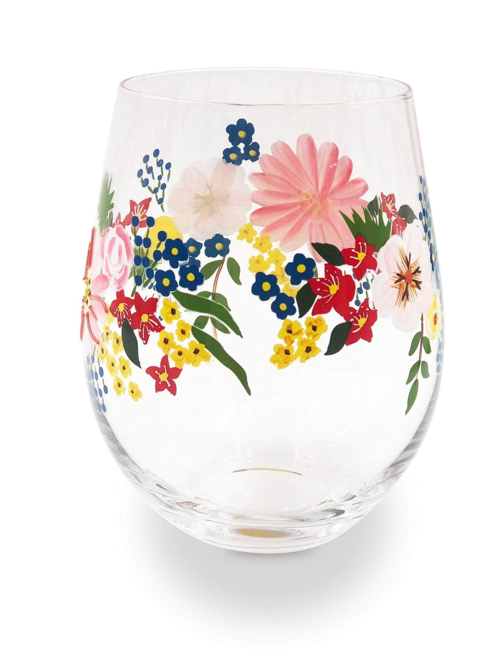 Painted Floral Stemless Wine Glasses - Che Cose Belle