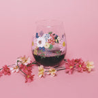 Painted Floral Stemless Wine Glasses - Che Cose Belle