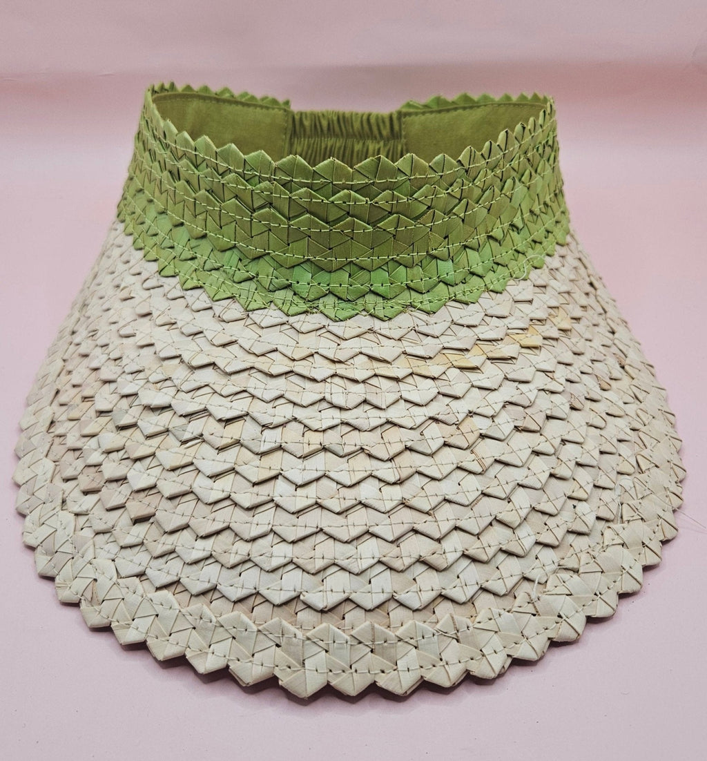 Palm Leaf Visor – Colorful Summer Straw Hat with Elastic Band | Lightweight Sun Protection - Che Cose Belle