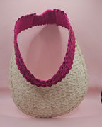 Palm Leaf Visor – Colorful Summer Straw Hat with Elastic Band | Lightweight Sun Protection - Che Cose Belle
