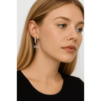 Palm Tree Hoop Earrings – Gold or Silver with Cubic Zirconia - Che Cose Belle