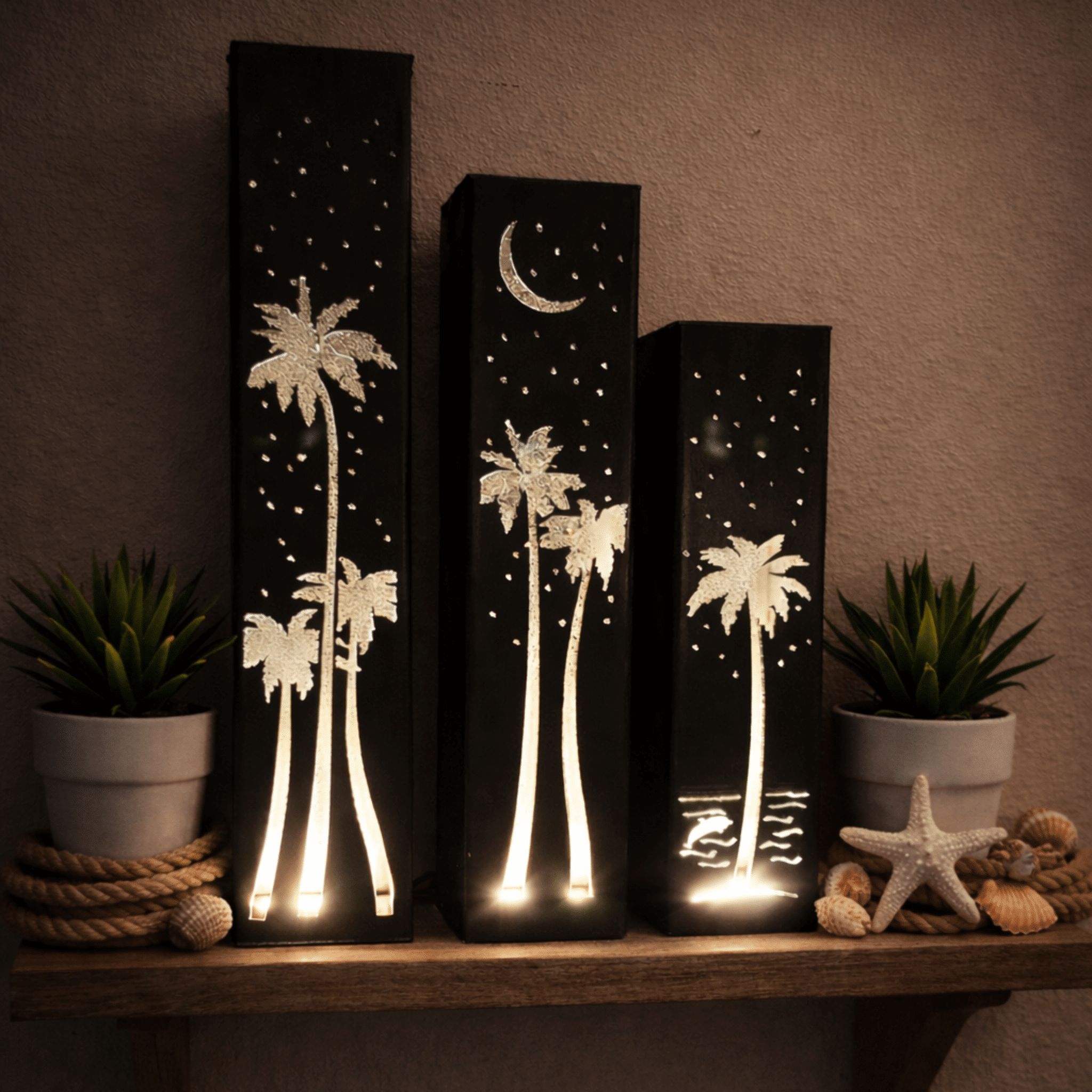 Palm Trees Under the Stars Indoor Luminary | Multiple Sizes - Che Cose Belle