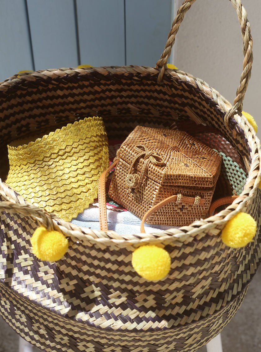Palm Visor Hat In Turmeric Yellow - Che Cose Belle