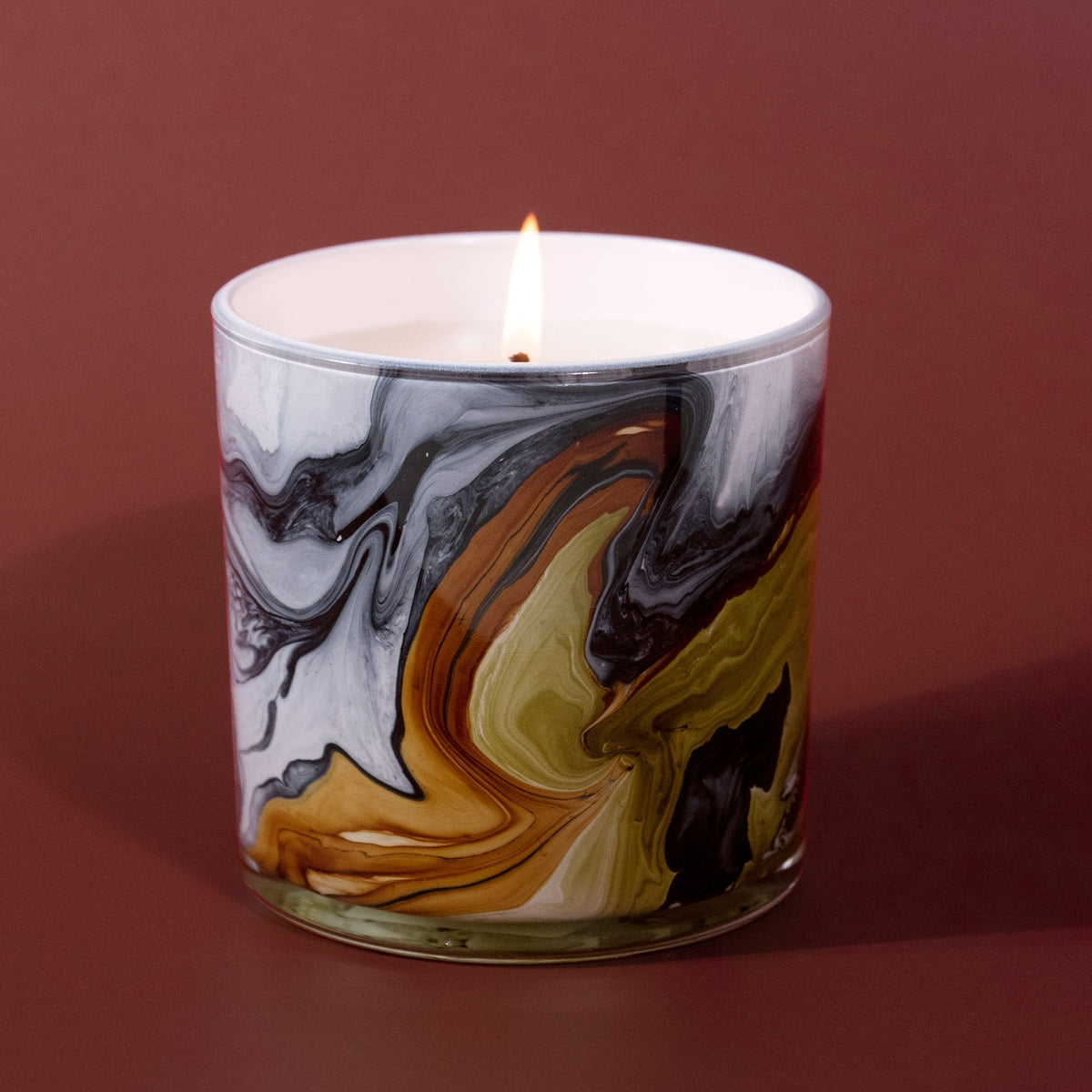 Palo Santo & Rose 14 oz. Swirl Glass Candle - Che Cose Belle