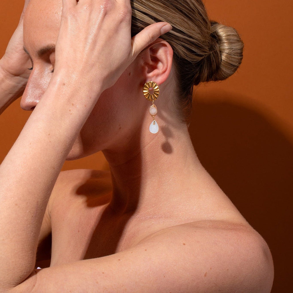 Paloma Shell + Jade Dangles - Che Cose Belle
