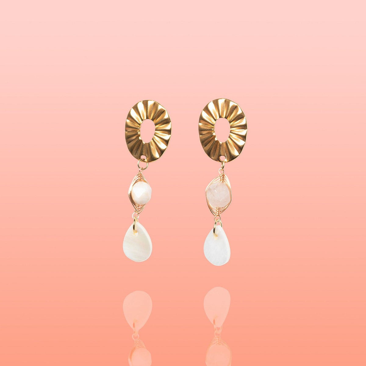 Paloma Shell + Jade Dangles - Che Cose Belle