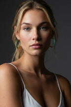 Paloma Waterproof Two-Tone Emerald Chunky Rope Hoop Earring - Che Cose Belle