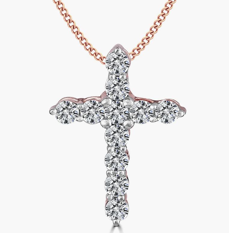Pandent 0.55 Carat Moissanite Pendant in 14K Rose Gold - Che Cose Belle