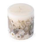 Paperwhite & Fauna Pressed Flower Pillar Candle - Che Cose Belle