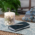 Paperwhite & Fauna Pressed Flower Pillar Candle - Che Cose Belle