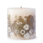 Paperwhite & Fauna Pressed Flower Pillar Candle - Che Cose Belle