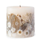 Paperwhite & Fauna Pressed Flower Pillar Candle - Che Cose Belle