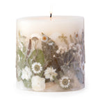 Paperwhite & Fauna Pressed Flower Pillar Candle - Che Cose Belle