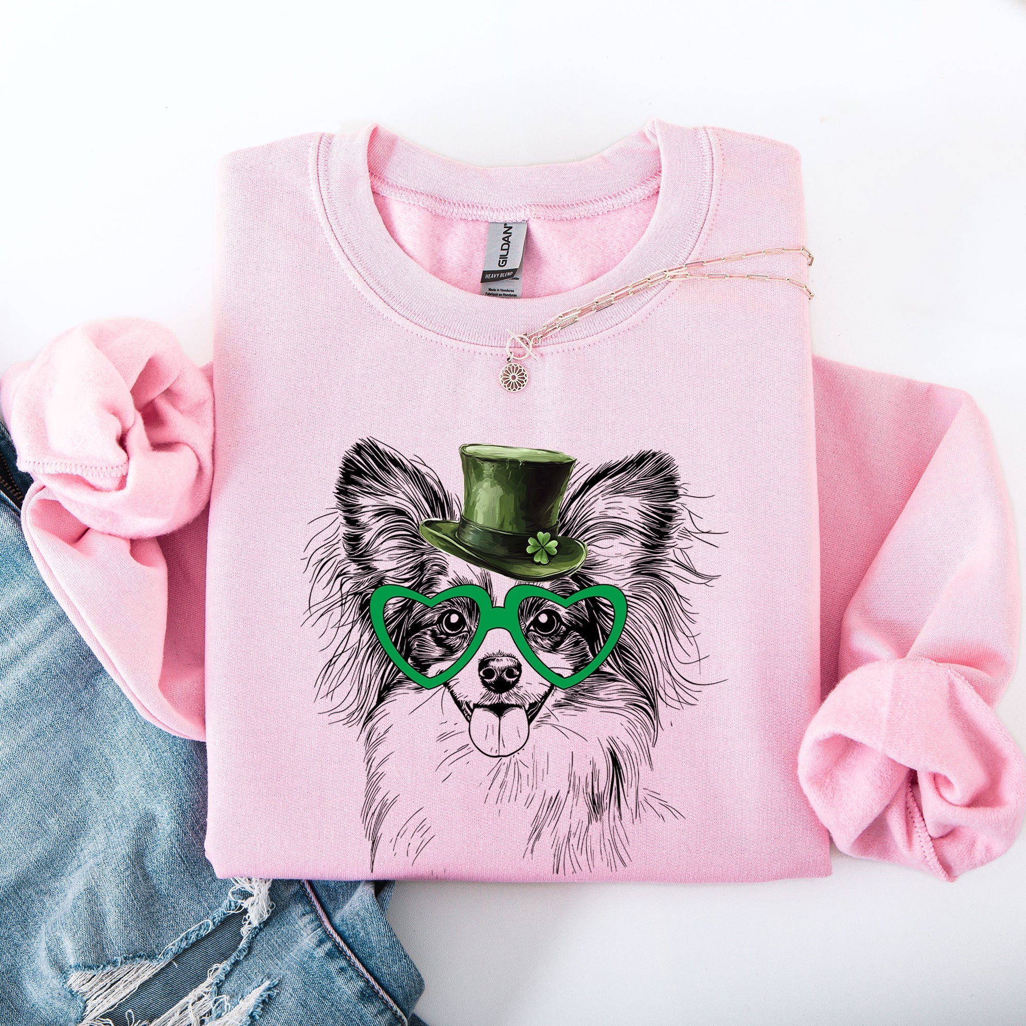 Papillon, Adorable Dog, St Patrick's Day, Lucky, Irish Sweatshirt - Che Cose Belle