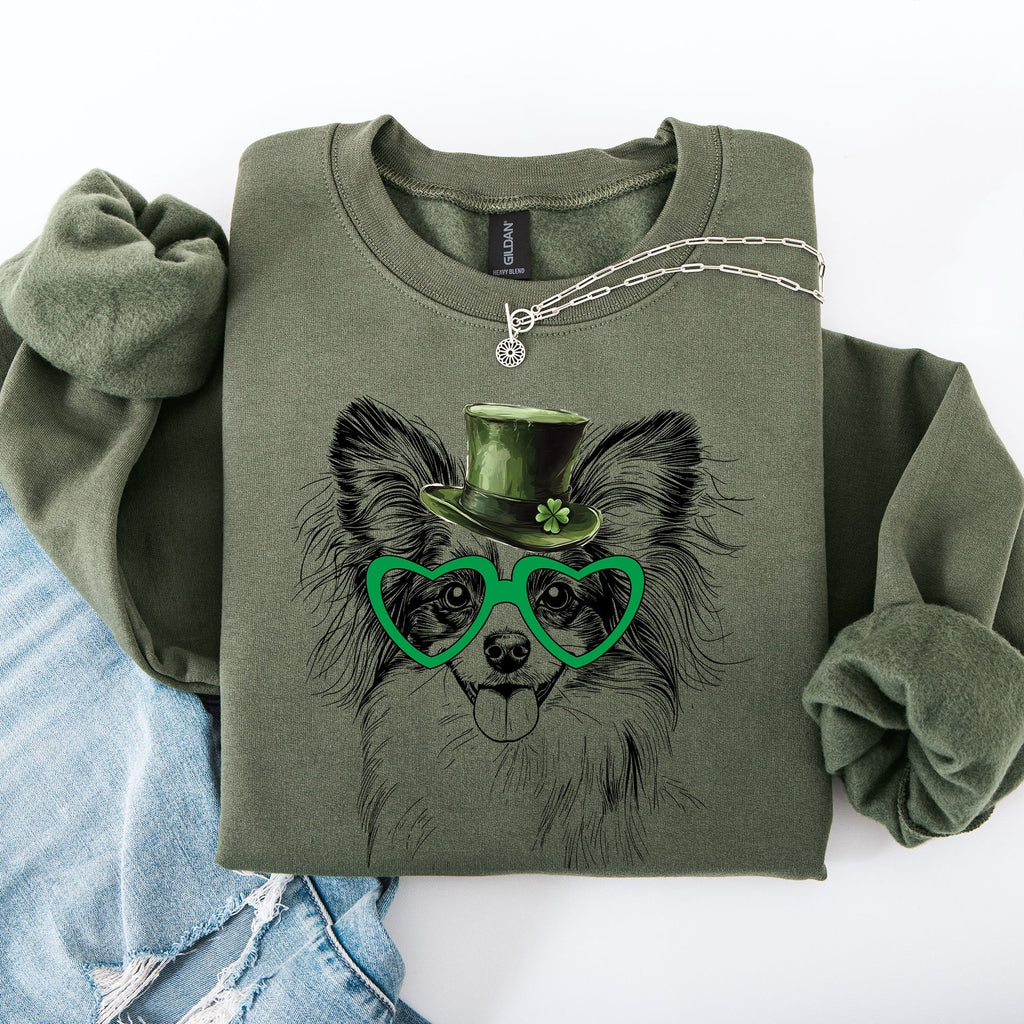 Papillon, Adorable Dog, St Patrick's Day, Lucky, Irish Sweatshirt - Che Cose Belle