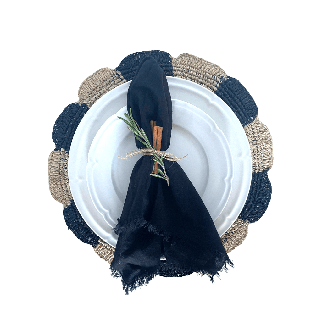 Paris Placemat, woven raffia tabletop - Che Cose Belle