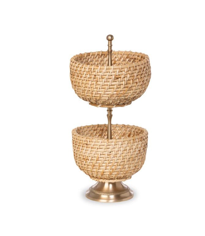 Park Hill |Amelia Woven Bamboo Cane Tiered Server - Che Cose Belle