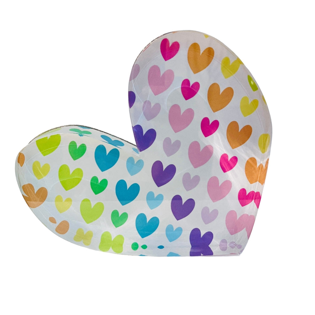 Pastel Rainbow Acrylic Heart Block - Che Cose Belle
