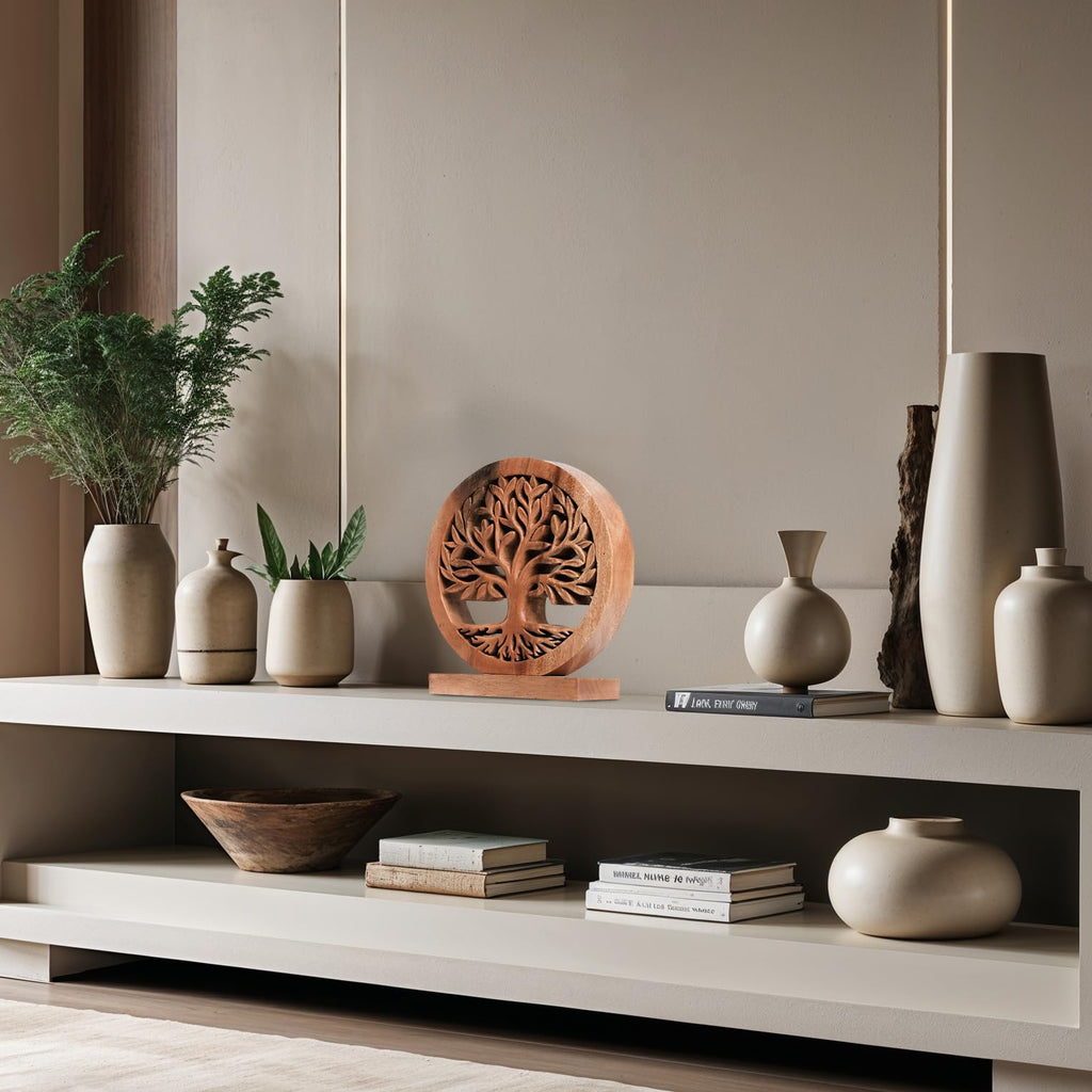 Cloverly Tree of Life Wooden Sculpture – Handmade Decorative Art | Decozen Luxe, Gift for Mom - Che Cose Belle