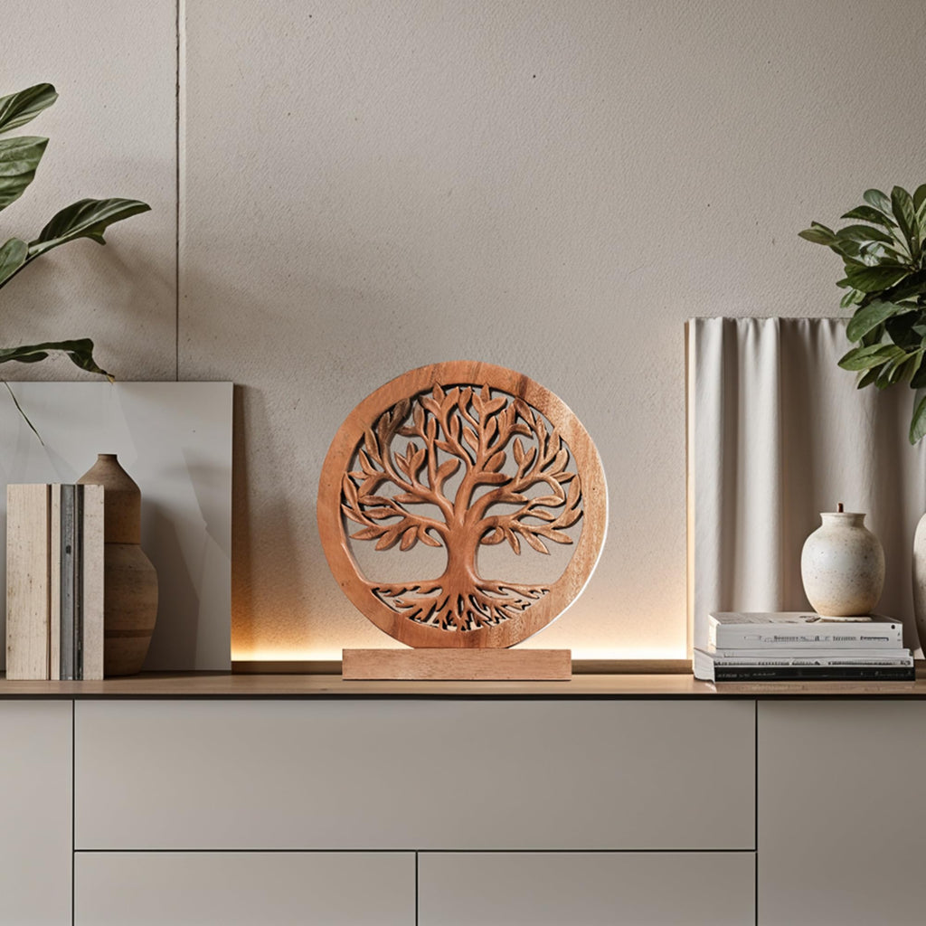 Cloverly Tree of Life Wooden Sculpture – Handmade Decorative Art | Decozen Luxe, Gift for Mom - Che Cose Belle
