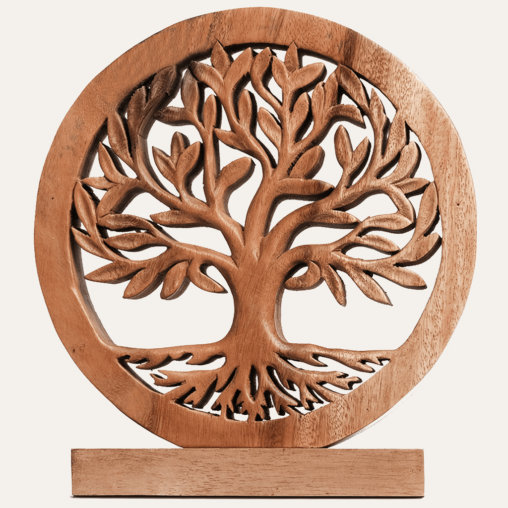 Cloverly Tree of Life Wooden Sculpture – Handmade Decorative Art | Decozen Luxe, Gift for Mom - Che Cose Belle