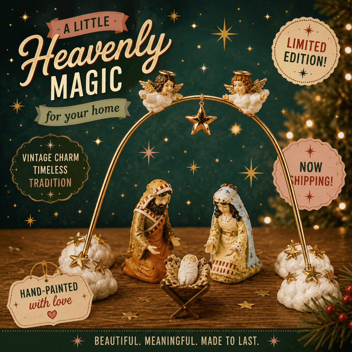 Patience Brewster Nativity Cherub Angels Mini Arch Set, Set of 4 *NEW & RETIRED!! - Che Cose Belle