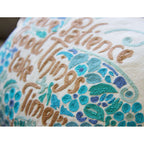 Patience Butterfly Love Letters Hand-Embroidered Pillow - Available in Pink or Blue by CatStudio - Che Cose Belle