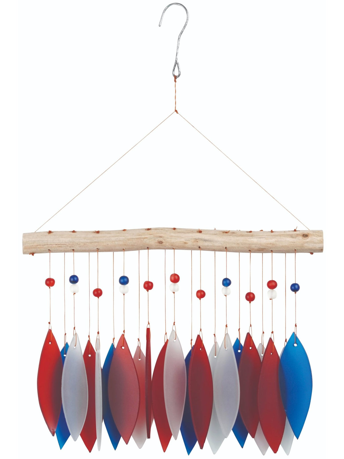 Patriotic Feather Sea Glass Wind Chime - Che Cose Belle