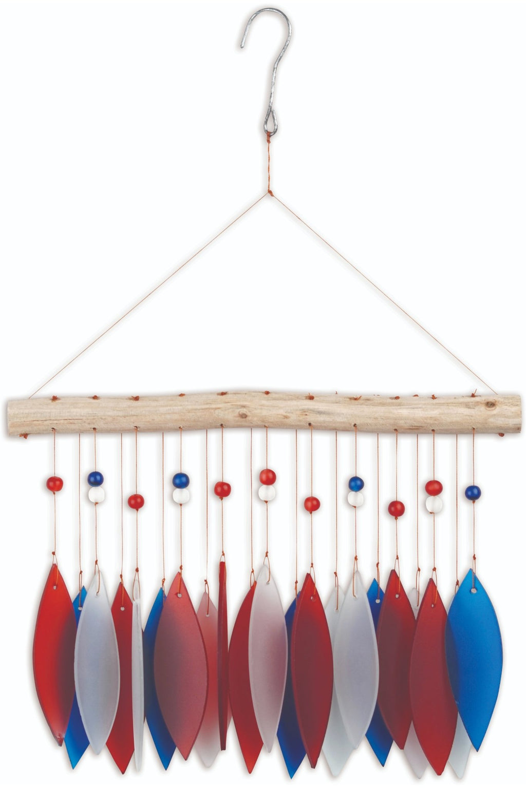 Patriotic Feather Sea Glass Wind Chime - Che Cose Belle