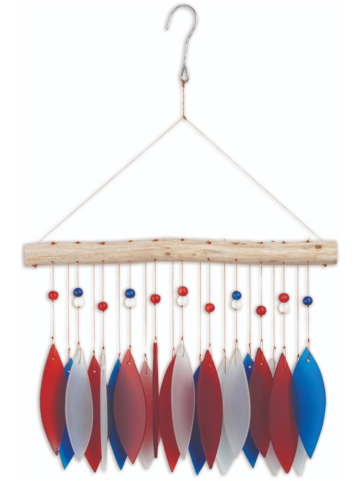 Patriotic Feather Sea Glass Wind Chime - Che Cose Belle