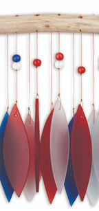 Patriotic Feather Sea Glass Wind Chime - Che Cose Belle