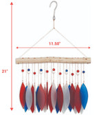 Patriotic Feather Sea Glass Wind Chime - Che Cose Belle