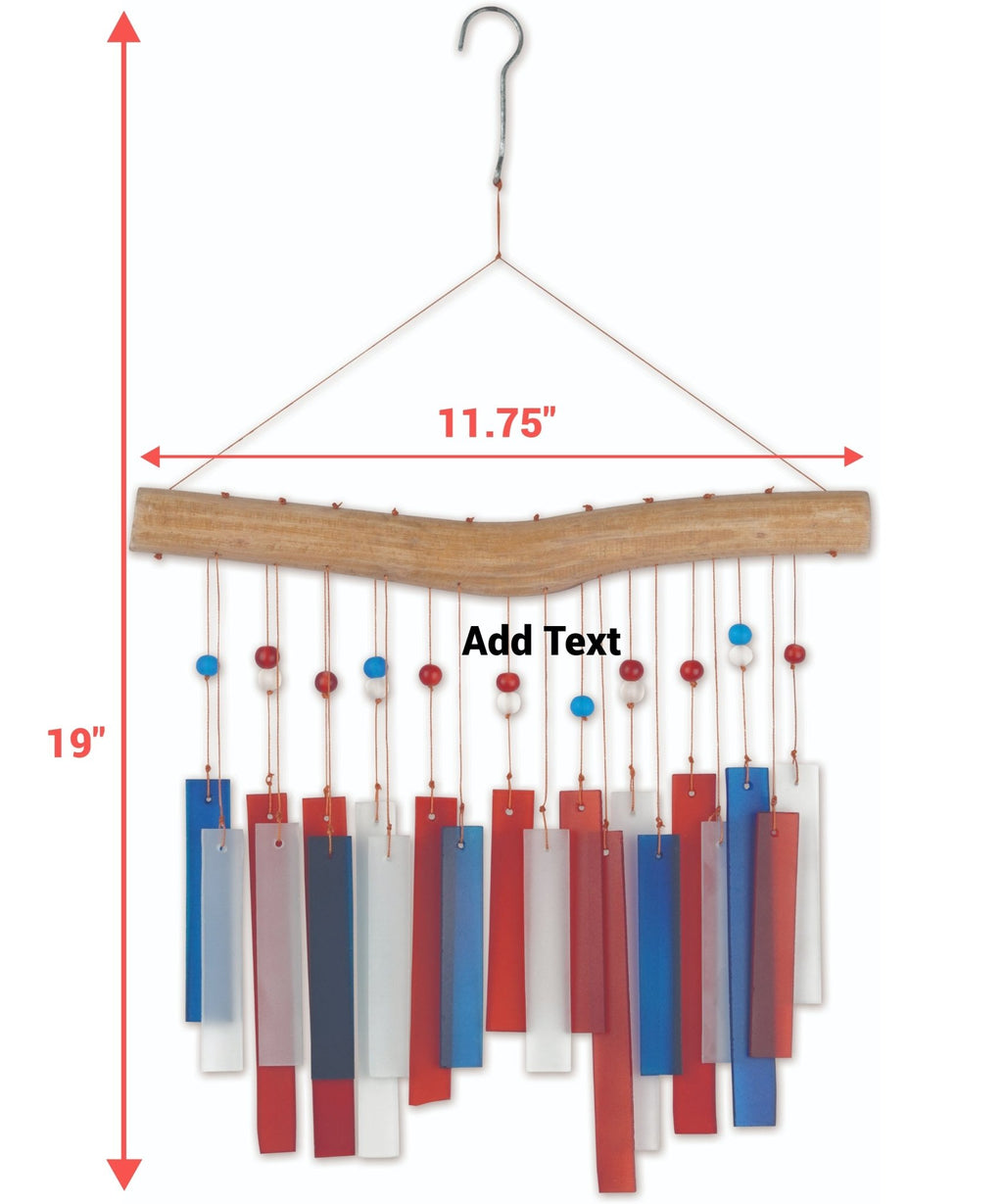 Patriotic Recto Sea Glass Wind Chime - Che Cose Belle