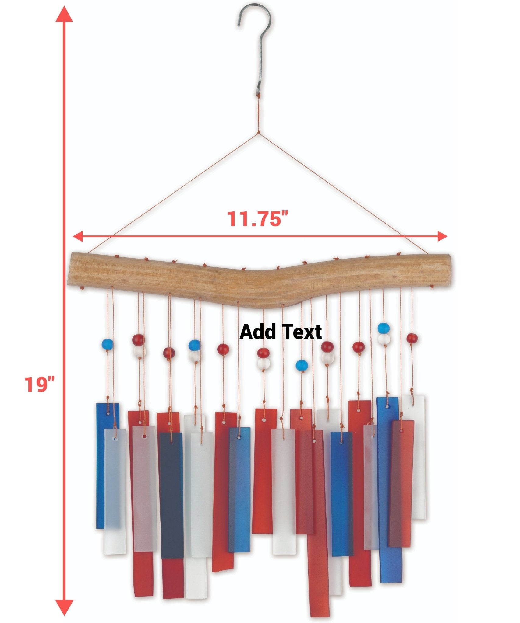 Patriotic Recto Sea Glass Wind Chime - Che Cose Belle