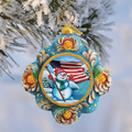 Patriotic Snowman Sculpted Hand-Painted Christmas Ornament by G. DeBrekht - American Christmas Decor - 6103404 - Che Cose Belle