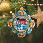 Patriotic Snowman Sculpted Hand-Painted Christmas Ornament by G. DeBrekht - American Christmas Decor - 6103404 - Che Cose Belle