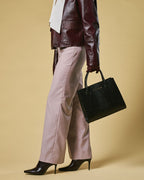 Patrizia (black) - Italian calf leather women's handbag (with shoulder strap) - Che Cose Belle