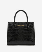 Patrizia (black) - Italian calf leather women's handbag (with shoulder strap) - Che Cose Belle