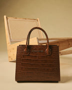 Patrizia (brown) - Italian calf leather womens handbag (with shoulder strap) - Che Cose Belle