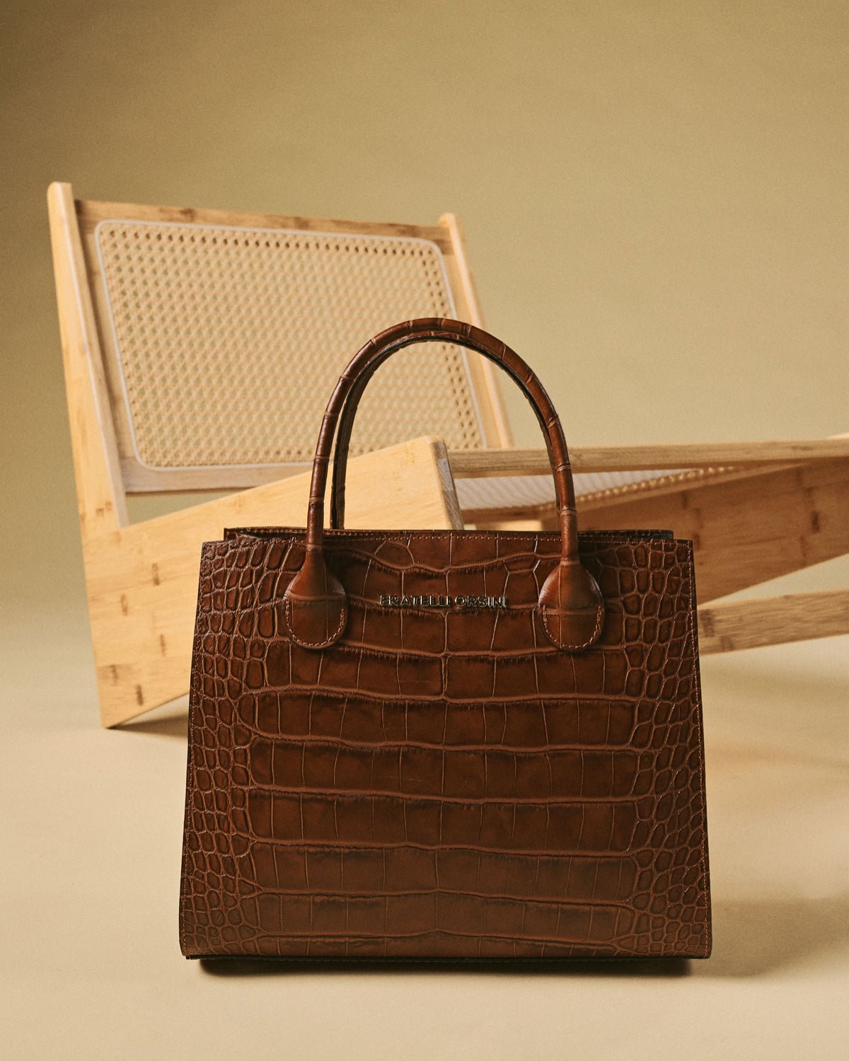Patrizia (brown) - Italian calf leather womens handbag (with shoulder strap) - Che Cose Belle