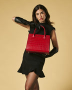 Patrizia (red) - Italian calf leather womens handbag (with shoulder strap) - Che Cose Belle