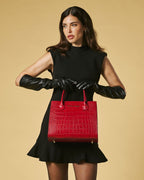 Patrizia (red) - Italian calf leather womens handbag (with shoulder strap) - Che Cose Belle