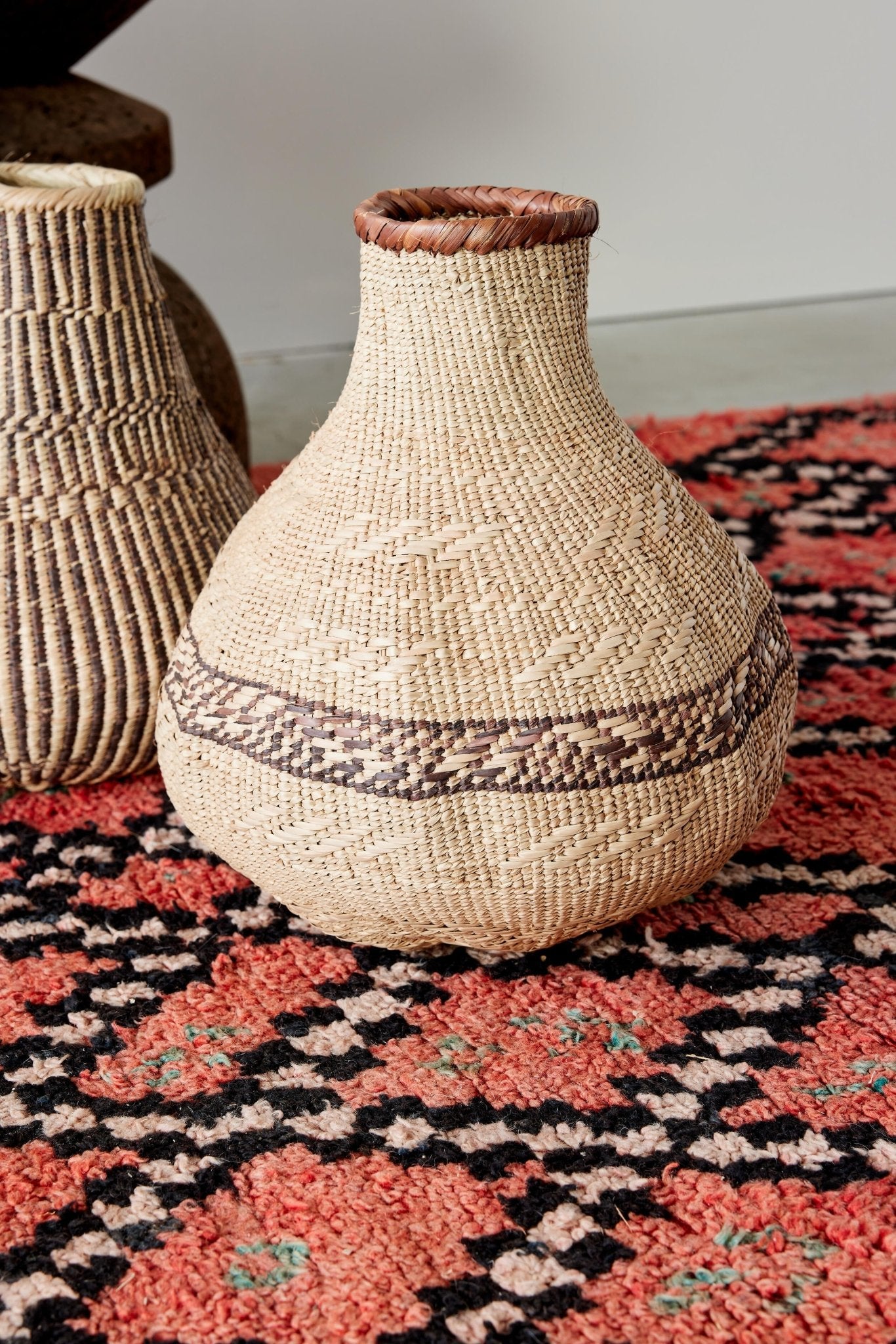 Patterned Binga Nongo Gourd Woven Basket - Che Cose Belle