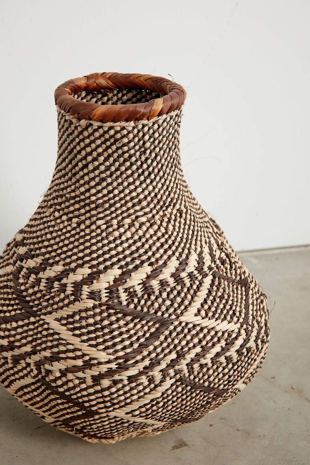 Patterned Binga Nongo Gourd Woven Basket - Che Cose Belle
